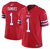 Men & Women & Youth Buffalo Bills #1 Curtis Samuel Red Vapor Untouchable Limited Football Stitched Jersey