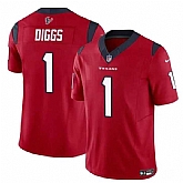 Men & Women & Youth Houston Texans #1 Stefon Diggs Red 2024 F.U.S.E Vapor Untouchable Limited Football Stitched Jersey,baseball caps,new era cap wholesale,wholesale hats