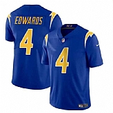 Men & Women & Youth Los Angeles Chargers #4 Gus Edwards Royal Vapor Limited Football Stitched Jersey