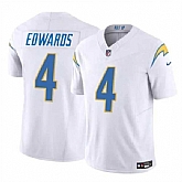 Men & Women & Youth Los Angeles Chargers #4 Gus Edwards White 2024 F.U.S.E. Vapor Limited Football Stitched Jersey