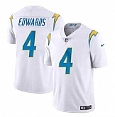 Men & Women & Youth Los Angeles Chargers #4 Gus Edwards White Vapor Limited Football Stitched Jersey