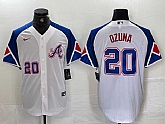 Men's Atlanta Braves #20 Marcell Ozuna Number White 2023 City Connect Flex Base Stitched Jersey,baseball caps,new era cap wholesale,wholesale hats