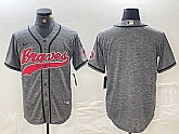 Men's Atlanta Braves Blank Grey Gridiron Cool Base Stitched Baseball Jersey