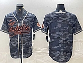 Men's Baltimore Orioles Blank Gray Camo Cool Base Stitched Jersey