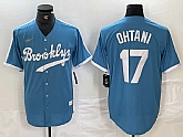 Men's Brooklyn Dodgers #17 Shohei Ohtani Light Blue Cooperstown Collection Cool Base Jersey,baseball caps,new era cap wholesale,wholesale hats