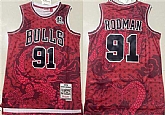 Men's Chicago Bulls #91 Dennis Rodman Red 1997-98 Throwback Stitched Basketball Jersey Mixiu,baseball caps,new era cap wholesale,wholesale hats