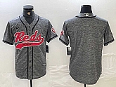 Men's Cincinnati Reds Blank Grey Gridiron Cool Base Stitched Baseball Jersey,baseball caps,new era cap wholesale,wholesale hats