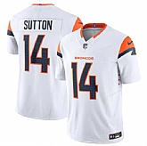 Men's Denver Broncos #14 Courtland Sutton White 2024 F.U.S.E. Vapor Limited Football Stitched Jersey Dzhi