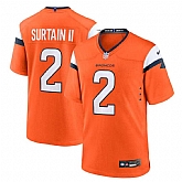 Men's Denver Broncos #2 Pat Surtain II Orange 2024 Game Stitched Jersey Dzhi,baseball caps,new era cap wholesale,wholesale hats