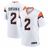 Men's Denver Broncos #2 Pat Surtain II White 2024 Game Stitched Jersey Dzhi,baseball caps,new era cap wholesale,wholesale hats