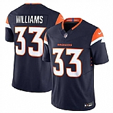 Men's Denver Broncos #33 Javonte Williams Navy 2024 F.U.S.E. Alternate Vapor Limited Football Stitched Jersey Dzhi