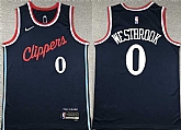 Men's Los Angeles Clippers #0 Russell Westbrook Navy Stitched Jersey,baseball caps,new era cap wholesale,wholesale hats