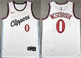 Men's Los Angeles Clippers #0 Russell Westbrook White Stitched Jersey,baseball caps,new era cap wholesale,wholesale hats