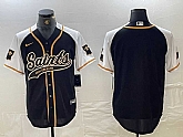 Men's New Orleans Saints Blank Black White 1987 Legacy Cool Base Stitched Baseball Jersey Dzhi