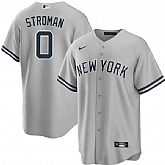Men's New York Yankees #0 Marcus Stroman Gray Cool Base Stitched Baseball Jersey Dzhi