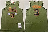 Men's Philadelphia 76ers #3 Allen Iverson Green 1997-98 Throwback Stitched basketball Jersey Mixiu