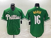 Men's Philadelphia Phillies #16 Brandon Marsh Green 2024 City Connect Stitched Jersey,baseball caps,new era cap wholesale,wholesale hats