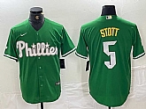 Men's Philadelphia Phillies #5 Bryson Stott Green 2024 City Connect Stitched Jersey,baseball caps,new era cap wholesale,wholesale hats