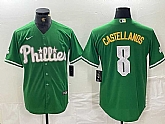 Men's Philadelphia Phillies #8 Nick Castellanos Green 2024 City Connect Stitched Jersey,baseball caps,new era cap wholesale,wholesale hats