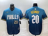 Mens Philadelphia Phillies #20 Mike Schmidt Blue 2024 City Cool Base Jersey,baseball caps,new era cap wholesale,wholesale hats