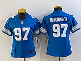 Women's Detroit Lions #97 Aidan Hutchinson Limited Blue 2024 FUSE Vapor Jersey,baseball caps,new era cap wholesale,wholesale hats