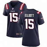 Women's New England Patriots #15 Ezekiel Elliott Navy Stitched Jersey Dzhi