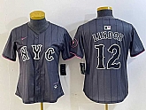 Women's New York Mets #12 Francisco Lindor Grey 2024 City Connect Cool Base Stitched Jersey,baseball caps,new era cap wholesale,wholesale hats