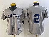 Women's New York Yankees #2 Derek Jeter Gray Field of Dreams Cool Base Jersey,baseball caps,new era cap wholesale,wholesale hats