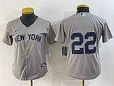 Women's New York Yankees #22 Juan Soto Gray Field of Dreams Cool Base Jersey,baseball caps,new era cap wholesale,wholesale hats