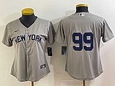 Women's New York Yankees #99 Aaron Judge 2021 Grey Field of Dreams Cool Base Stitched Jersey