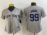 Women's New York Yankees #99 Aaron Judge Name 2021 Grey Field of Dreams Cool Base Stitched Jersey,baseball caps,new era cap wholesale,wholesale hats