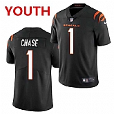 Youth Cincinnati Bengals #1 JaMarr Chase Limited Black Vapor Jersey,baseball caps,new era cap wholesale,wholesale hats
