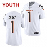 Youth Cincinnati Bengals #1 JaMarr Chase Limited White Vapor Jersey,baseball caps,new era cap wholesale,wholesale hats