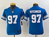 Youth Detroit Lions #97 Aidan Hutchinson Limited Blue 2024 FUSE Vapor Jersey,baseball caps,new era cap wholesale,wholesale hats