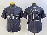 Youth New York Mets #12 Francisco Lindor Grey 2024 City Connect Cool Base Stitched Jersey,baseball caps,new era cap wholesale,wholesale hats