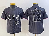 Youth New York Mets #12 Francisco Lindor Number Grey 2024 City Connect Cool Base Stitched Jersey,baseball caps,new era cap wholesale,wholesale hats