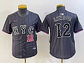 Youth New York Mets #12 Francisco Lindor Number Grey 2024 City Connect Cool Base Stitched Jerseys,baseball caps,new era cap wholesale,wholesale hats