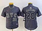 Youth New York Mets #20 Pete Alonso Number Grey 2024 City Connect Cool Base Stitched Jersey,baseball caps,new era cap wholesale,wholesale hats
