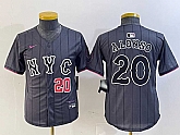 Youth New York Mets #20 Pete Alonso Number Grey 2024 City Connect Cool Base Stitched Jerseys,baseball caps,new era cap wholesale,wholesale hats