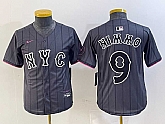 Youth New York Mets #9 Brandon Nimmo Gray 2024 City Connect Cool Base Stitched Jersey,baseball caps,new era cap wholesale,wholesale hats
