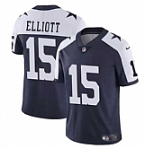 Men & Women & Youth Dallas Cowboys #15 Ezekiel Elliott Navy White Vapor Untouchable Thanksgiving Limited Stitched Jersey,baseball caps,new era cap wholesale,wholesale hats