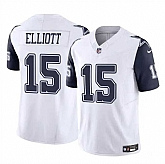 Men & Women & Youth Dallas Cowboys #15 Ezekiel Elliott White 2023 F.U.S.E Color Rush Limited Stitched Jersey,baseball caps,new era cap wholesale,wholesale hats