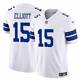 Men & Women & Youth Dallas Cowboys #15 Ezekiel Elliott White 2023 F.U.S.E Vapor Untouchable Limited Stitched Jersey,baseball caps,new era cap wholesale,wholesale hats