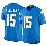 Men & Women & Youth Los Angeles Chargers #15 Ladd McConkey Light Blue 2024 F.U.S.E Draft Vapor Limited Stitched Jersey,baseball caps,new era cap wholesale,wholesale hats