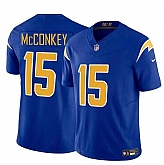 Men & Women & Youth Los Angeles Chargers #15 Ladd McConkey Royal 2024 F.U.S.E Draft Vapor Limited Stitched Jersey,baseball caps,new era cap wholesale,wholesale hats