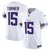 Men & Women & Youth Minnesota Vikings #15 Dallas Turner White F.U.S.E. Winter Warrior Limited Stitched Jersey,baseball caps,new era cap wholesale,wholesale hats