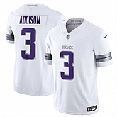 Men & Women & Youth Minnesota Vikings #3 Jordan Addison White F.U.S.E. Winter Warrior Limited Stitched Jersey,baseball caps,new era cap wholesale,wholesale hats