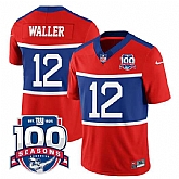 Men & Women & Youth New York Giants #12 Darren Waller Century Red 100TH Season Commemorative Patch Limited Stitched Jersey,baseball caps,new era cap wholesale,wholesale hats