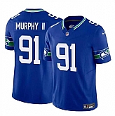 Men & Women & Youth Seattle Seahawks #91 Byron Murphy II Royal 2024 Draft F.U.S.E Throwback Vapor Limited Stitched Jersey,baseball caps,new era cap wholesale,wholesale hats