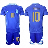 Men's Argentina #10 Lionel Messi Blue 2024-25 Away SoccerJersey Suit,baseball caps,new era cap wholesale,wholesale hats